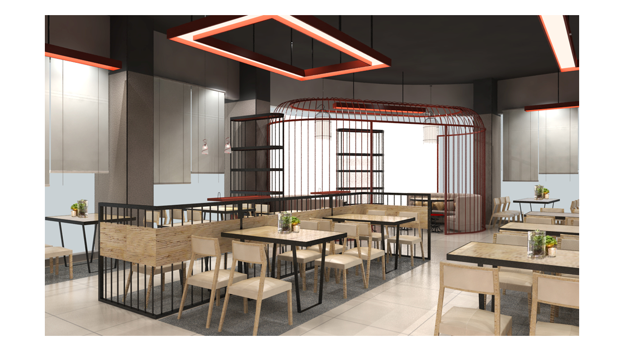 餐饮空间设计案例：金石牛自助烤肉店设计 第1张