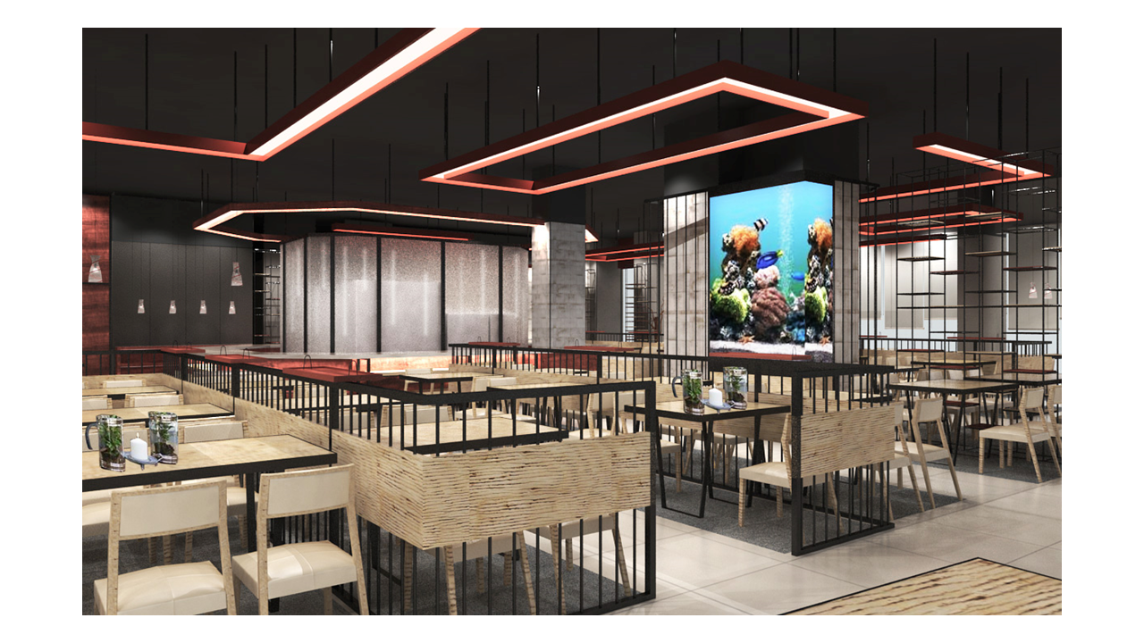 餐饮空间设计案例：金石牛自助烤肉店设计 第4张